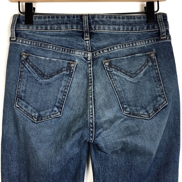 DEREK LAM DENIM Gia Crop Flare Jeans Mid Rise Embroidered Look Stripe Size 25 - Picture 5 of 13